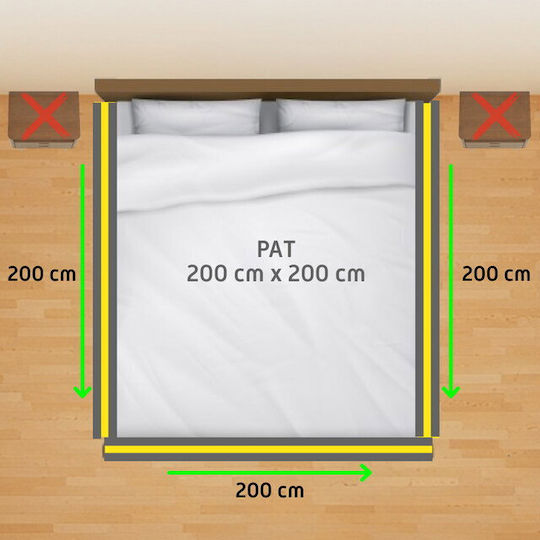 Bară de protecție pentru pat pliabilă pentru copii 200x200 cm pat