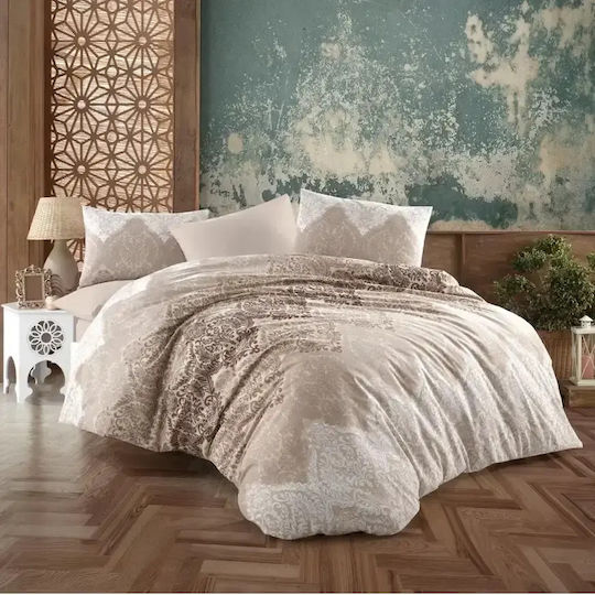 Set Huse Pentru Pilote Bumbac Satinat 200x220cm Dublu Cu 2 Fețe De Pernă & 1 Cearșaf Satin