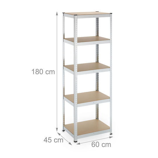 Relaxdays Ραφιέρα Dexion 60x45x180εκ. με 5 Ράφια