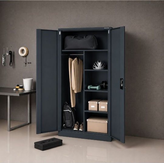 Δίφυλλη Ντουλάπα Iron Mate Saturn Μεταλλική 185x90x45εκ.