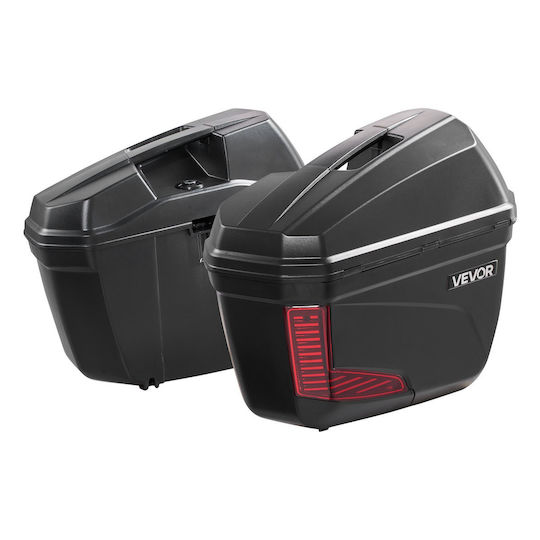 Vevor Geantă Laterală pentru Motocicletă 46l 23l*2 Geantă de Șa pentru Motocicletă de Uz General Abs Impermeabile Detașabile Cutii Laterale pentru Motocicletă Stânga și Dreapta Cu Lacăt de Siguranță Depozitare Bagaje Set 2