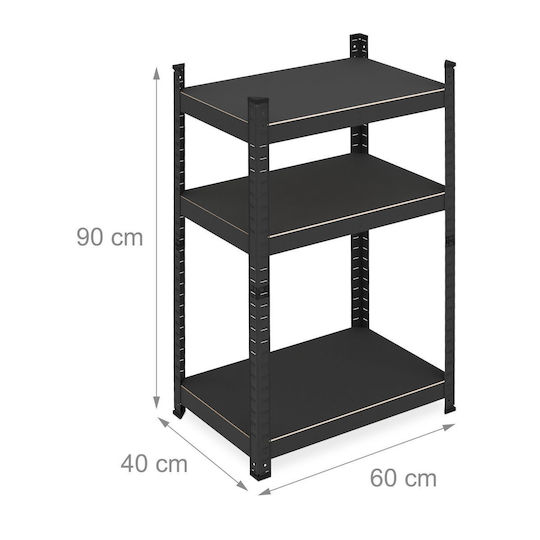Relaxdays Dexion Shelf 60x40x90cm With 3 Shelves Total Load Capacity 2250kg