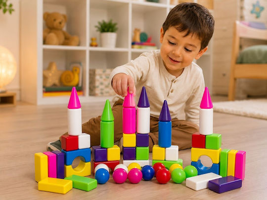 Hashtag Toys Cuburi de construit Educative City Life Mini 3 pentru 3+ Ani 54 Buc HTB1218