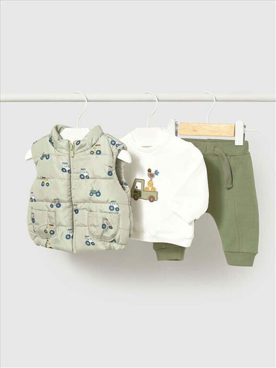 Kids Sweatpants Set Green 3 Pieces