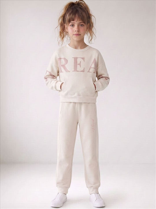 Kids Sweatpants Set Beige