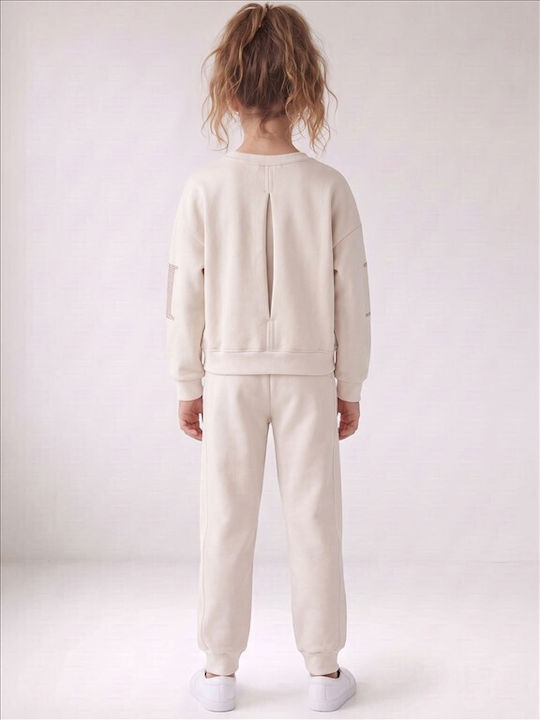 Kids Sweatpants Set Beige