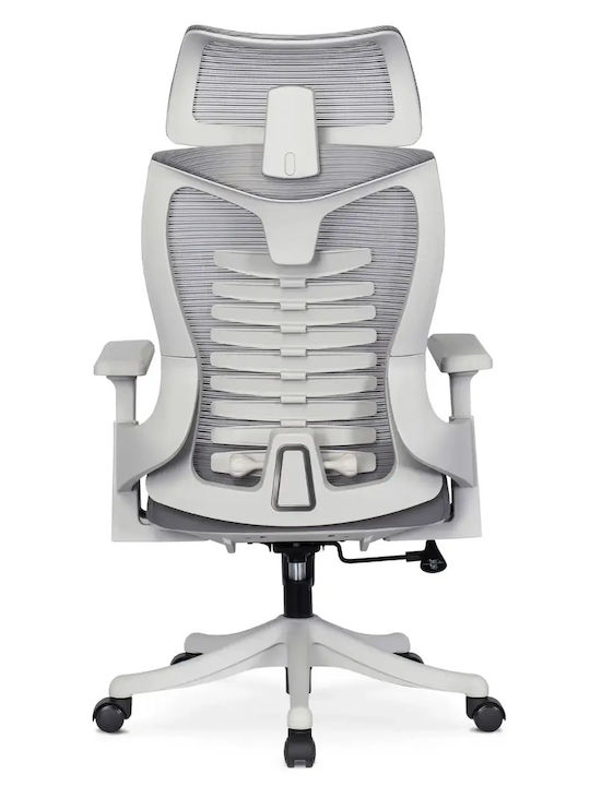 Mebel Elite Caret 2 Καρέκλα Γραφείου με Ρυθμιζόμενα Μπράτσα Γκρι