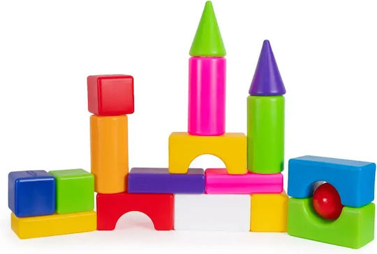 Hashtag Toys Cuburi de construit Educative Multicolor Block Builder Set pentru 3+ Ani 18 Buc HTB1185