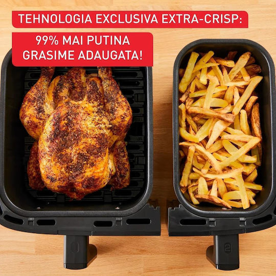 Tefal Air Fryer με Διπλό Αποσπώμενο Κάδο 8.3lt Λευκό EY901AE0