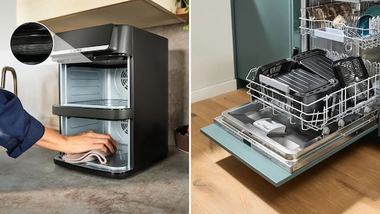 Bosch Mafd661b7 Heißluftfritteuse mit Doppeltem Abnehmbaren Behälter 12lt