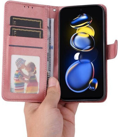 Support Base Wallet Synthetic Leather Pink (Poco X4 GT 5G)
