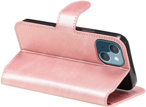 Основа за поддръжка Όψη Портмоне Кожа Розов (iPhone 13 miniNokia 5.4)