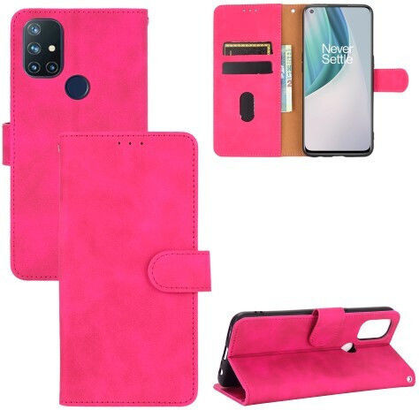 Suport de prindere Wallet Piele artificială Fuchsia (OnePlus Nord N10)