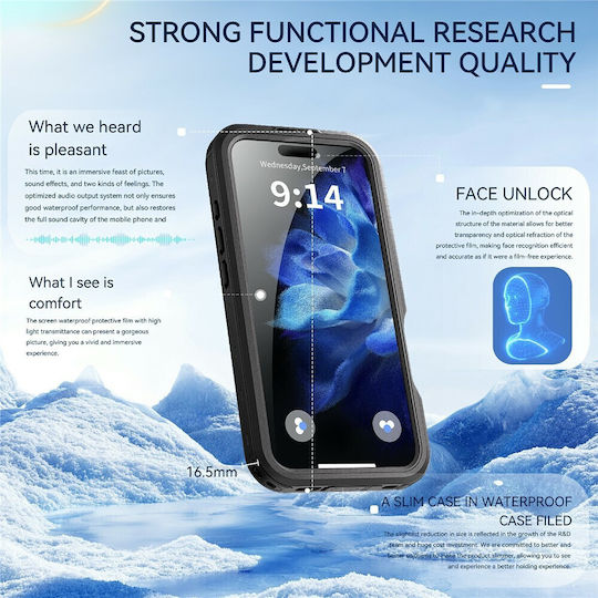 Redpepper Ip68 Back Cover Impermeabil Negru (iPhone 16 Pro Max)