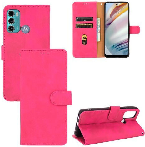 Support Base View Wallet Synthetic Leather Fuchsia (Moto G60)