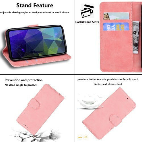 Support Base Wallet Synthetic Leather Pink (Moto G22)