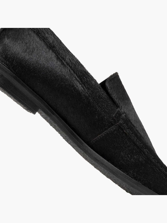 Damen Mokassins aus Leder in Schwarz Farbe