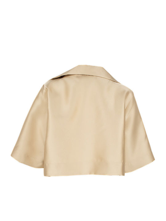 Damen Bolero Beige Gold
