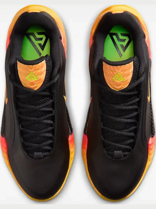 Giannis Freak 8 Fearless Low Basketball Shoes Black Laser Crimson Metallic Silver Laser Orange