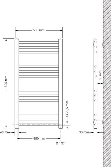 LuxeBath Електрическа кърпена закачалка 300W 80x50cm Сив
