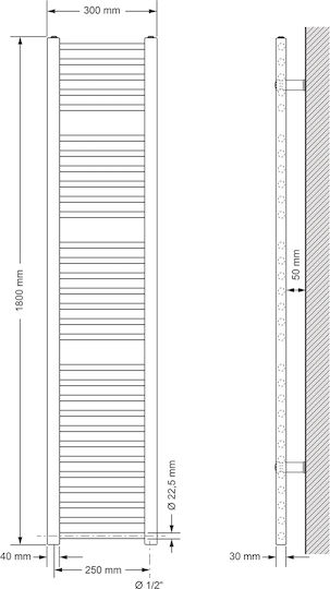 LuxeBath Електрическа кърпена закачалка 1200W 180x30cm Бяла