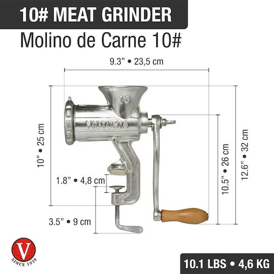 Victoria Mașină de tocat carne manuală din fontă 17cm