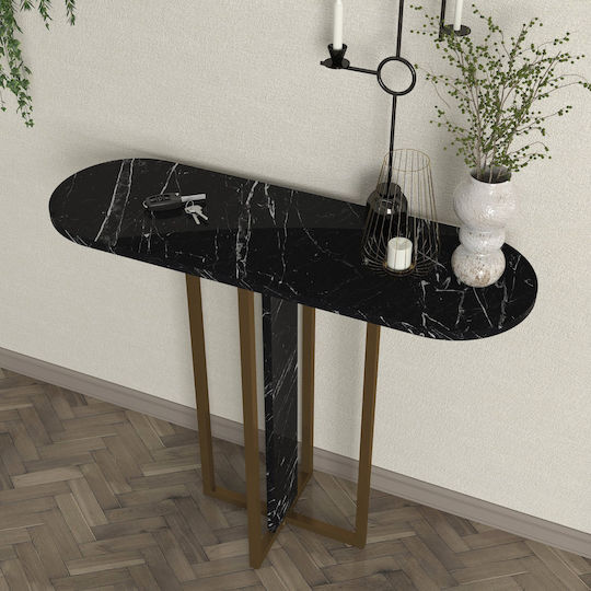 Consolă din Lemn și Marmură Black Marble L90xL29.6xÎ75cm