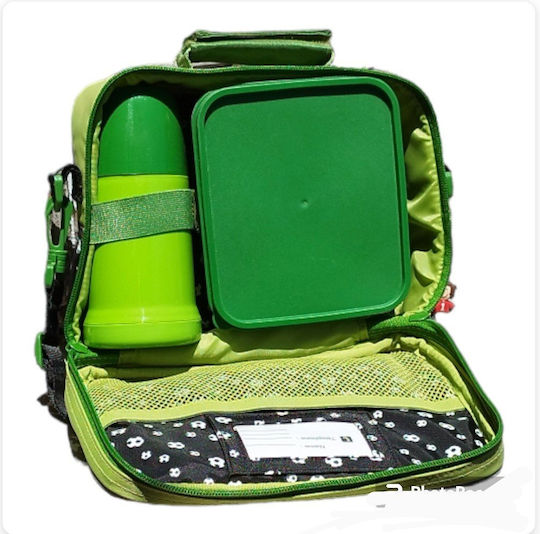 Schulische Isothermische Lunch-Tasche zum Umhängen Grün Fußball