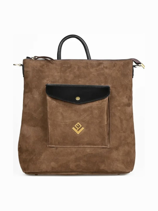Leather Women's Backpack Suede Brown