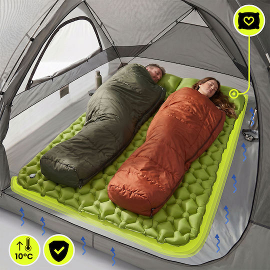 HyperMotion Doppeltes Camping Schlafmatte 190x120cm Dicke 5,5cm Grüne