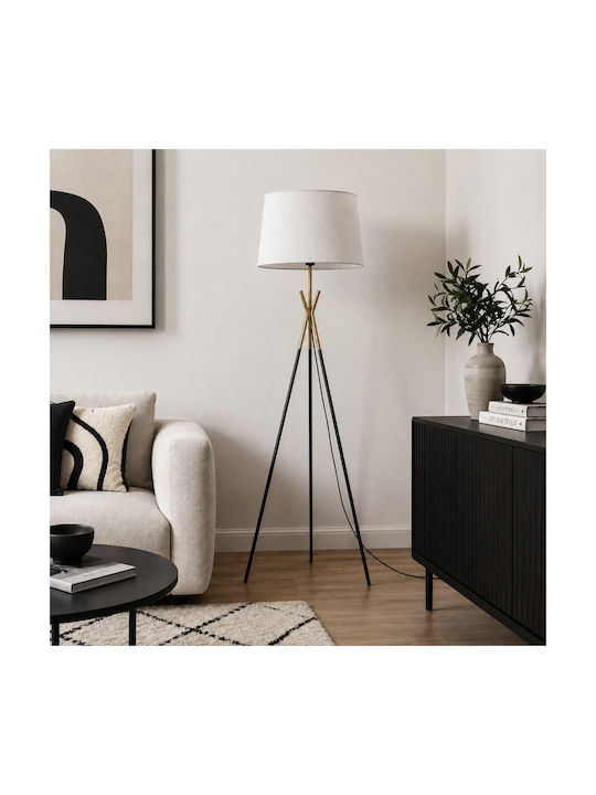 Artekko Stehlampe mit Lampenbirnensockel E27 Schwarz