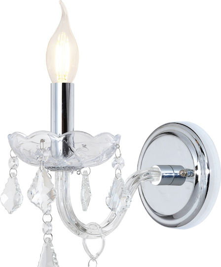 Artekko Modern Wall Lamp with E14 Silver Socket 24x23x23cm