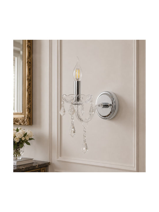 Artekko Modern Wall Lamp with E14 Silver Socket 24x23x23cm