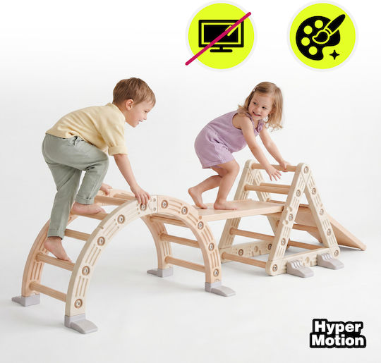 HyperMotion Triunghi de cățărare cu tobogan Bej
