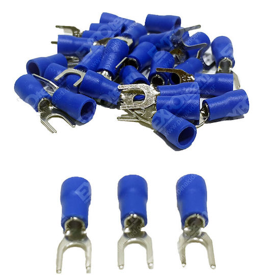 Blau Flachstecker mit Isolierung Kabelanschlüsse im Set zu 50 Stück