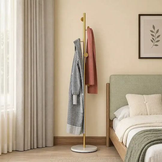 Freistehende Kleiderständer Metallisch Gold x32x170cm