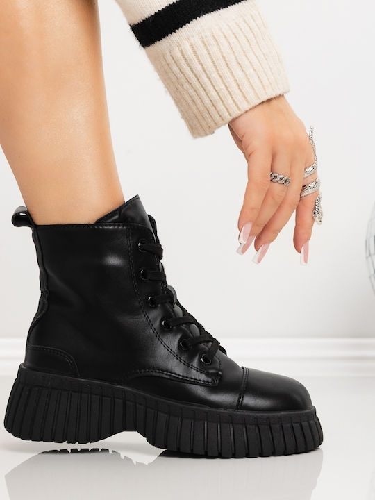 Ghete Dama De Piele Cu Blană Negre