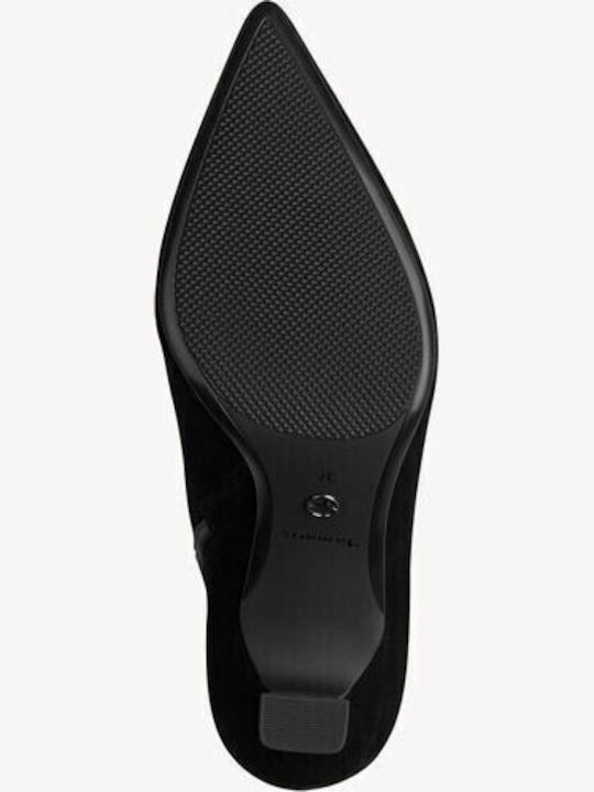 Wildleder Stiefeletten Damen mit Absatz Schwarz