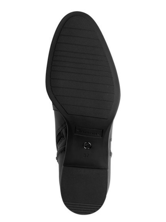 Leather Women's Ankle Boots with Heel Black