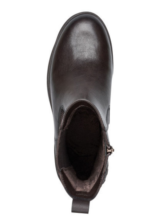 Leder Damen Stiefeletten Braun