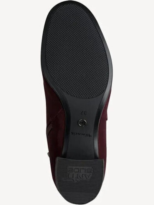 Damen Stiefeletten mit Absatz Burgundisch
