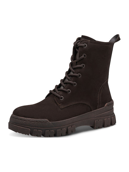 Leder Damen Stiefeletten Braun