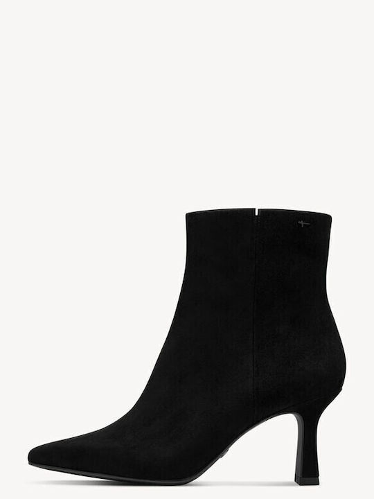 Wildleder Stiefeletten Damen mit Absatz Schwarz