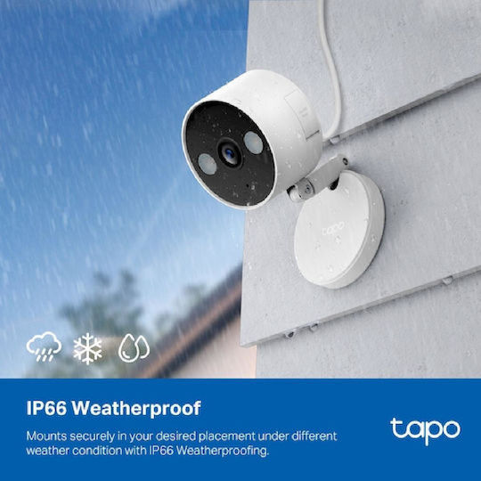 TP-LINK Tapo C120 v1.2 IP Surveillance Camera Wi-Fi Full HD+ 4MP Waterproof with Two-Way Communication and 2.8mm Lens