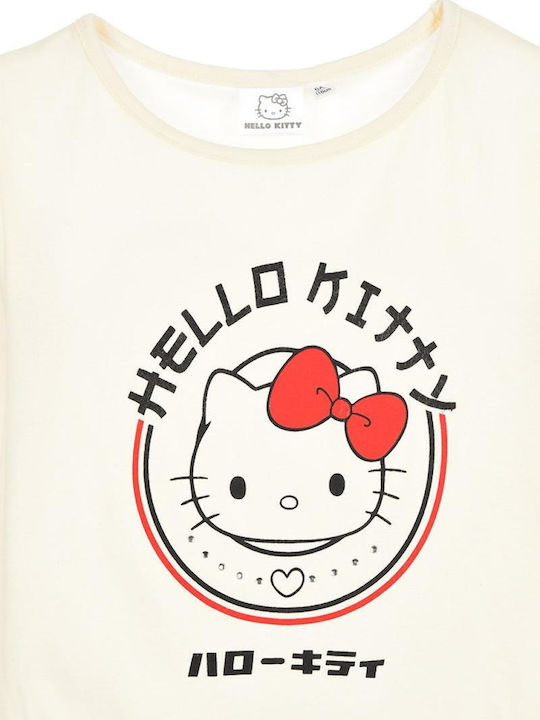 Kinderoberteil Langärmelig Ecru Hello Kitty