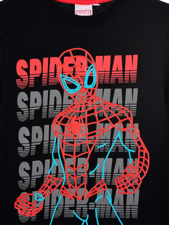 Kids Long-Sleeved Black Top Spider-man
