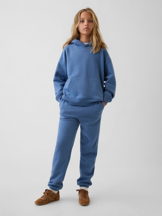 Fleece Kids Sweatshirt with Pockets Blue