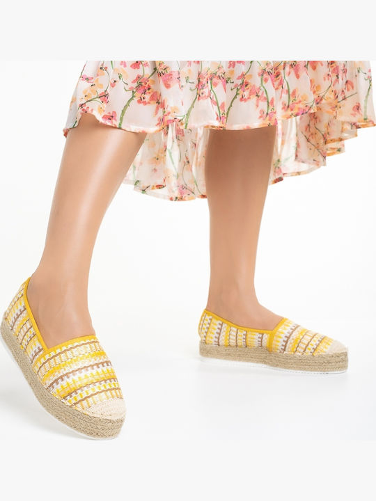 Espadrile Dama În Culoare Galbenă