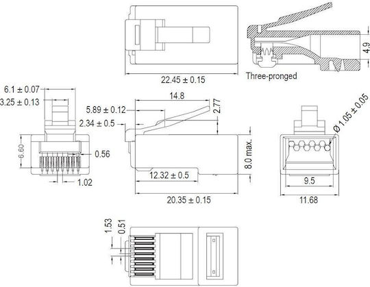 Goobay Βύσμα Rj45 93828 Cat 6 Utp Διάφανο 1 Τεμάχιο