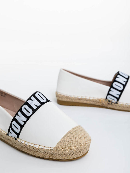 Espadrile Dama Din Piele În Culoare Albă